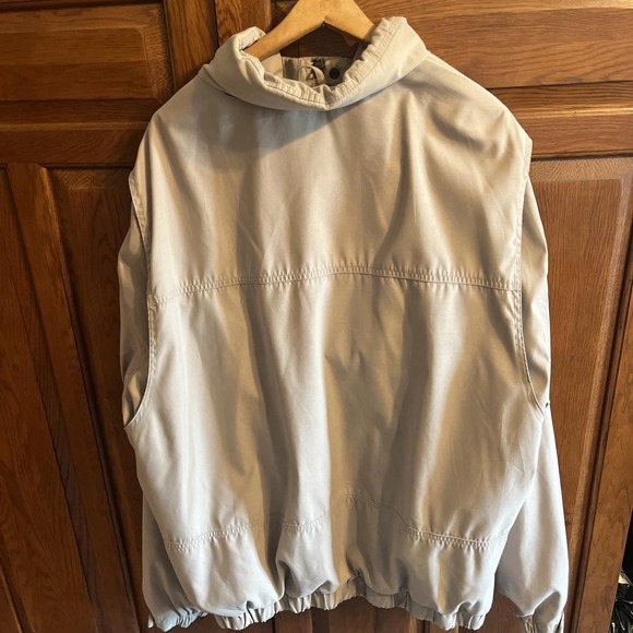 Eddie Bauer Men's Lightweight Jacket with Hidden Hood Beige Tan XL Full Zip - Picture 7 of 9